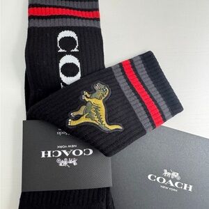 Coach calf socks with rexy dinosaur details